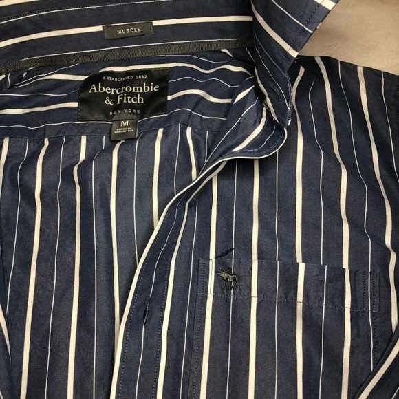 Navy Blue A&F Dress Shirt - Picture 2 of 3